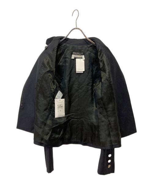 Salvatore Ferragamo（サルヴァトーレ フェラガモ）Salvatore Ferragamo (サルヴァトーレ フェラガモ) ピンストライプウールジャケット ネイビー サイズ:38の古着・服飾アイテム