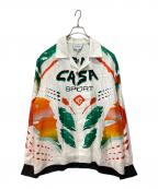 CASABLANCAカサブランカ）の古着「Cuban Collar Long Sleeve Shirt」｜ホワイト