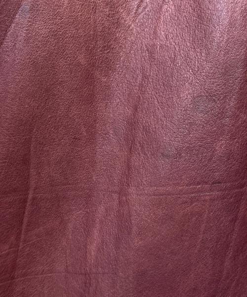 WLG by GIORGIO BRATO（ダブルエルジー バイ ジョルジオブラット）WLG by GIORGIO BRATO (ダブルエルジー バイ ジョルジオブラット) レザーブルゾン ボルドー×ベージュ サイズ:40の古着・服飾アイテム