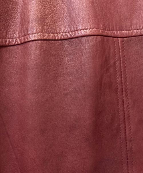 WLG by GIORGIO BRATO（ダブルエルジー バイ ジョルジオブラット）WLG by GIORGIO BRATO (ダブルエルジー バイ ジョルジオブラット) レザーブルゾン ボルドー×ベージュ サイズ:40の古着・服飾アイテム