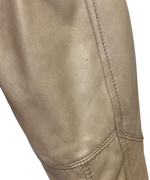 WLG by GIORGIO BRATO（ダブルエルジー バイ ジョルジオブラット）WLG by GIORGIO BRATO (ダブルエルジー バイ ジョルジオブラット) レザーブルゾン ボルドー×ベージュ サイズ:40の古着・服飾アイテム