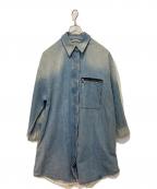 MM6 Maison Margielaエムエムシックスメゾンマルジェラ）の古着「デニムロングシャツ」｜ブルー