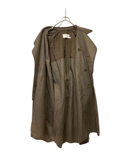 tac:tac（タクタク）tac:tac (タクタク) LIGHT MELTON PIPING TRENCH COAT ブラウン サイズ:Ⅿの古着・服飾アイテム