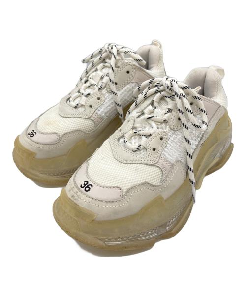 BALENCIAGA（バレンシアガ）BALENCIAGA (バレンシアガ) Triple S ボリュームソールスニーカー アイボリー サイズ:24の古着・服飾アイテム