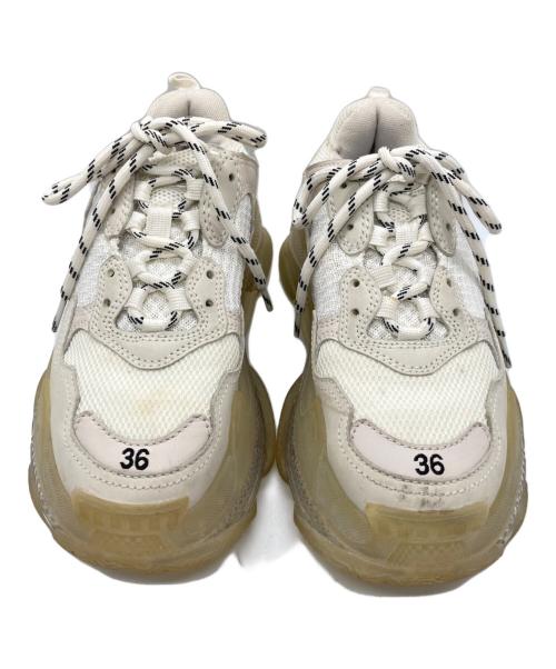 BALENCIAGA（バレンシアガ）BALENCIAGA (バレンシアガ) Triple S ボリュームソールスニーカー アイボリー サイズ:24の古着・服飾アイテム