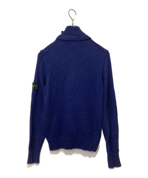STONE ISLAND（ストーンアイランド）STONE ISLAND (ストーンアイランド) スタンドカラーニットカーディガン ネイビー サイズ:Ｍの古着・服飾アイテム
