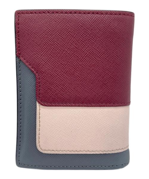 MARNI（マルニ）MARNI (マルニ) 折り畳み財布 レッド×グレーの古着・服飾アイテム