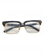 MIU MIUミュウミュウ）の古着「サイドロゴスクエアフレーム眼鏡」｜ブラック