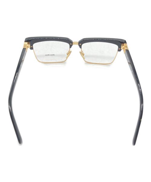 MIU MIU（ミュウミュウ）MIU MIU (ミュウミュウ) サイドロゴスクエアフレーム眼鏡 ブラック サイズ:54□17の古着・服飾アイテム
