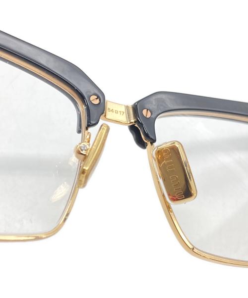 MIU MIU（ミュウミュウ）MIU MIU (ミュウミュウ) サイドロゴスクエアフレーム眼鏡 ブラック サイズ:54□17の古着・服飾アイテム