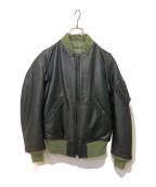 perfecto brand by SCHOTTパーフェクトブランドバイショット）の古着「レザーリバーシブルMA-1ジャケット」｜ブラック×グリーン