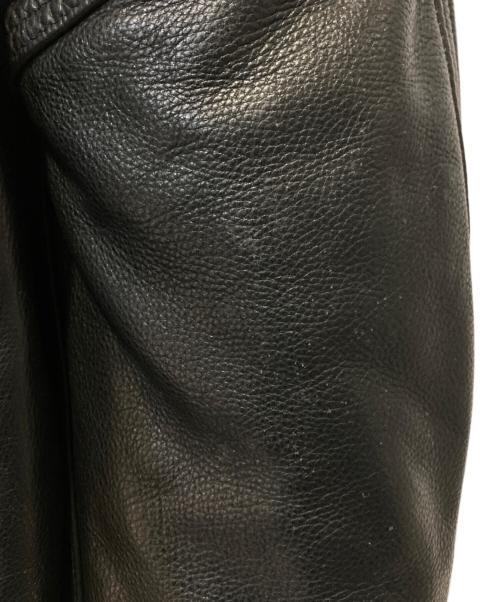 perfecto brand by SCHOTT（パーフェクトブランドバイショット）PERFECTO BRAND BY SCHOTT (パーフェクトブランドバイショット) レザーリバーシブルMA-1ジャケット ブラック×グリーン サイズ:XSの古着・服飾アイテム