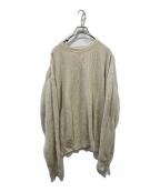 BATONERバトナ―）の古着「シルクリブクルーネックニット」｜アイボリー