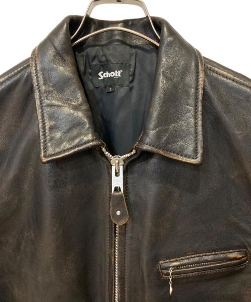 Schott（ショット）Schott (ショット) LEATHER SPORTS JACKET ブラック サイズ:Ｌの古着・服飾アイテム