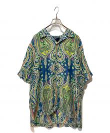 POLO RALPH LAUREN（ポロ・ラルフローレン）の古着「90s ペイズリー柄シルクオープンカラーシャツ」｜グリーン×ネイビー