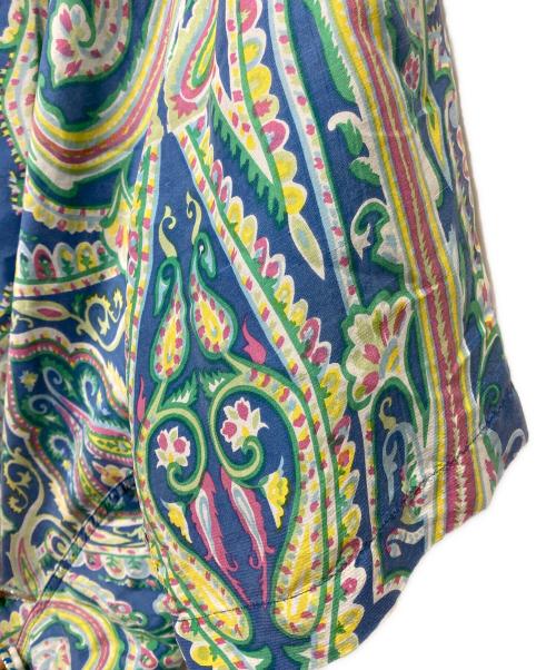 POLO RALPH LAUREN（ポロ・ラルフローレン）POLO RALPH LAUREN (ポロ・ラルフローレン) 90s ペイズリー柄シルクオープンカラーシャツ グリーン×ネイビー サイズ:Ｌの古着・服飾アイテム