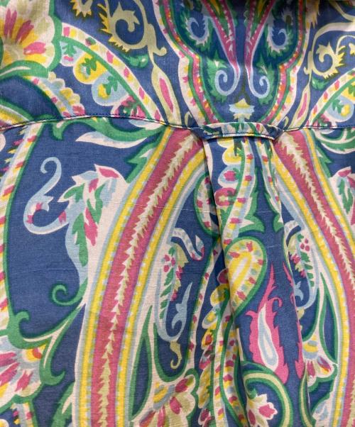 POLO RALPH LAUREN（ポロ・ラルフローレン）POLO RALPH LAUREN (ポロ・ラルフローレン) 90s ペイズリー柄シルクオープンカラーシャツ グリーン×ネイビー サイズ:Ｌの古着・服飾アイテム