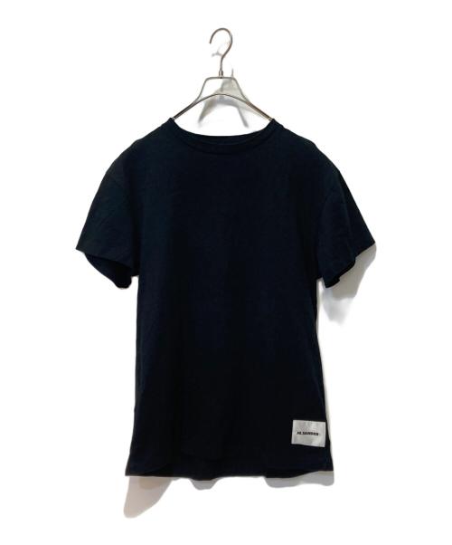 JIL SANDER（ジルサンダー）JIL SANDER (ジルサンダー) 裾ロゴパッチTシャツ ブラック サイズ:Ｍの古着・服飾アイテム