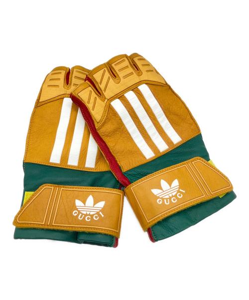 GUCCI（グッチ）GUCCI (グッチ) adidas (アディダス) レザーグローブ イエロー×グリーン サイズ:Sの古着・服飾アイテム