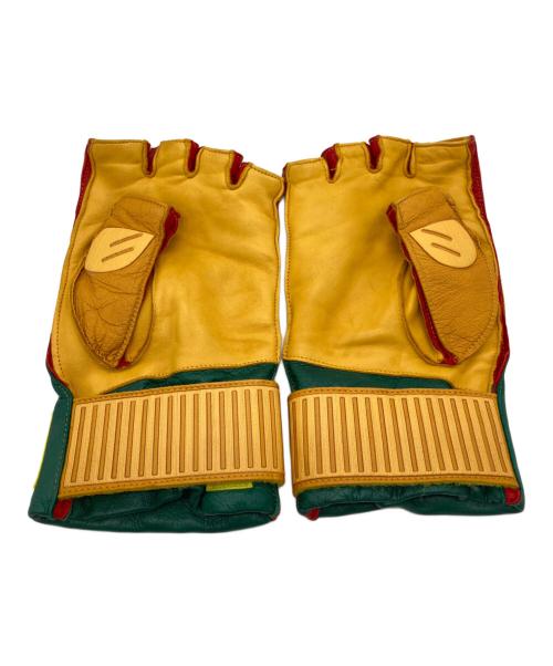 GUCCI（グッチ）GUCCI (グッチ) adidas (アディダス) レザーグローブ イエロー×グリーン サイズ:Sの古着・服飾アイテム