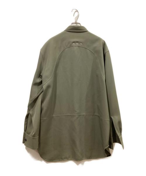 JIL SANDER（ジルサンダー）JIL SANDER (ジルサンダー) トロピカルウール ロングラインシャツ グリーン サイズ:40の古着・服飾アイテム