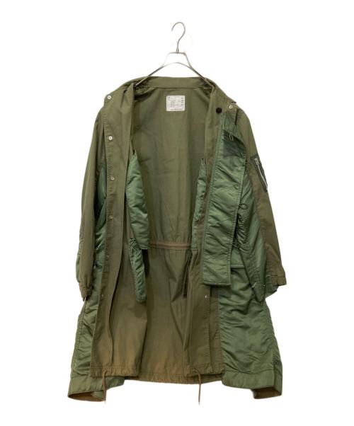 sacai（サカイ）sacai (サカイ) COTTON NYLON OXFORD COAT グリーン サイズ:3の古着・服飾アイテム