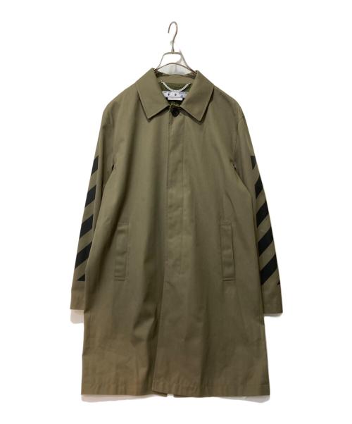 OFFWHITE（オフホワイト）OFFWHITE (オフホワイト) ステンカラーコート グリーン サイズ:Ｌの古着・服飾アイテム
