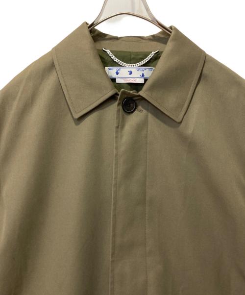 OFFWHITE（オフホワイト）OFFWHITE (オフホワイト) ステンカラーコート グリーン サイズ:Ｌの古着・服飾アイテム