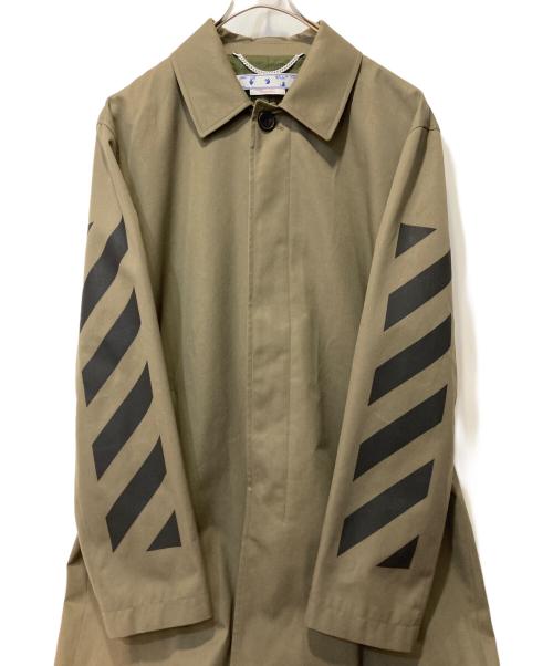 OFFWHITE（オフホワイト）OFFWHITE (オフホワイト) ステンカラーコート グリーン サイズ:Ｌの古着・服飾アイテム