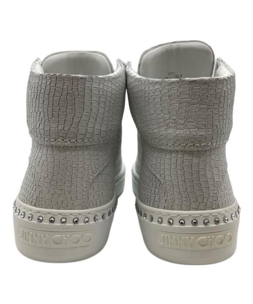 JIMMY CHOO（ジミーチュウ）JIMMY CHOO (ジミーチュウ) クロコプリントハイカットスニーカー ホワイト サイズ:43 1/2の古着・服飾アイテム