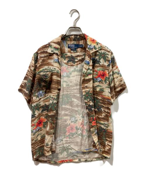 POLO RALPH LAUREN（ポロ・ラルフローレン）POLO RALPH LAUREN (ポロ・ラルフローレン) トロピカルプリントキャンプシャツ ブラウン サイズ:Ｓの古着・服飾アイテム
