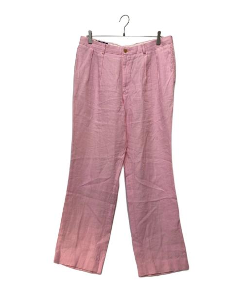 POLO RALPH LAUREN（ポロ・ラルフローレン）POLO RALPH LAUREN (ポロ・ラルフローレン) リネンスラックス ピンク サイズ:34の古着・服飾アイテム
