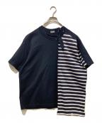 kolor/BEACONカラービーコン）の古着「ドッキングボーダーTee」｜ネイビー×ホワイト