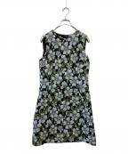 DOLCE & GABBANAドルチェ＆ガッバーナ）の古着「ブルー フローラル ブロケードドレスワンピース」｜ブルー