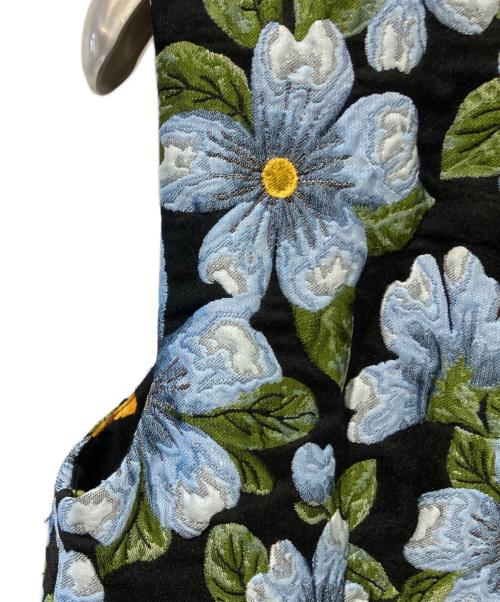 DOLCE & GABBANA（ドルチェ＆ガッバーナ）DOLCE & GABBANA (ドルチェ＆ガッバーナ) ブルー フローラル ブロケードドレスワンピース ブルー サイズ:40の古着・服飾アイテム
