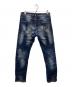 DSQUARED2 (ディースクエアード) ダメージ加工ペイントデニムパンツ インディゴ サイズ:50：10000円