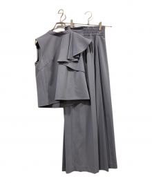 JILL BY JILLSTUART（ジル バイ ジルスチュアート）の古着「アシメラッフルセットアップ」｜パープル