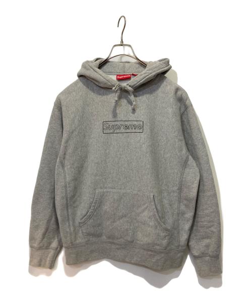 SUPREME（シュプリーム）Supreme (シュプリーム) KAWS (カウズ) chalk box logo hooded グレー サイズ:Sの古着・服飾アイテム