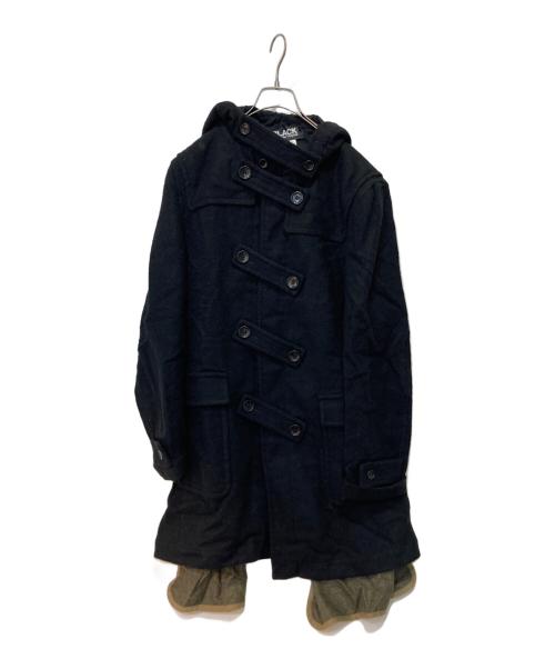 BLACK COMME des GARCONS（ブラックコムデギャルソン）BLACK COMME des GARCONS (ブラックコムデギャルソン) レイヤードダッフルコート ブラック サイズ:Ｌの古着・服飾アイテム