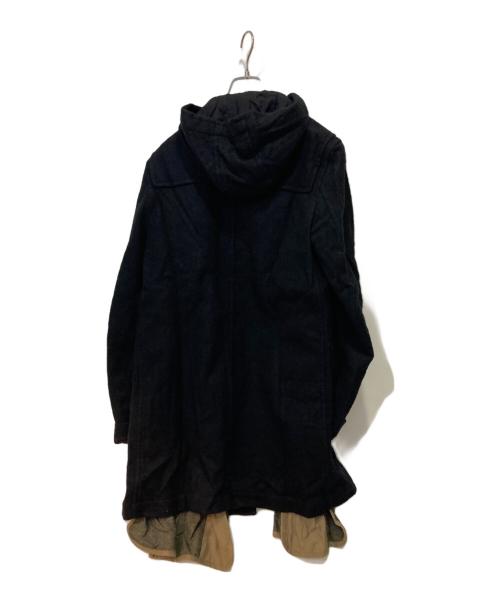 BLACK COMME des GARCONS（ブラックコムデギャルソン）BLACK COMME des GARCONS (ブラックコムデギャルソン) レイヤードダッフルコート ブラック サイズ:Ｌの古着・服飾アイテム