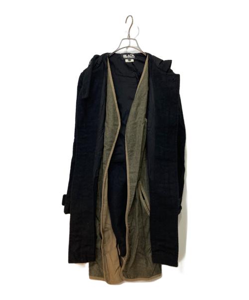 BLACK COMME des GARCONS（ブラックコムデギャルソン）BLACK COMME des GARCONS (ブラックコムデギャルソン) レイヤードダッフルコート ブラック サイズ:Ｌの古着・服飾アイテム