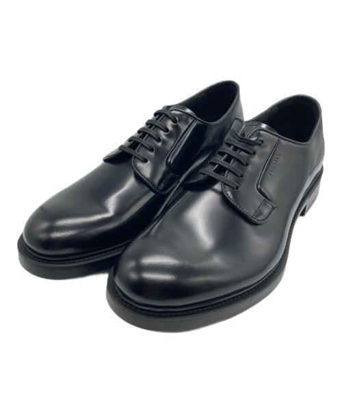 PRADA（プラダ）PRADA (プラダ) ブラッシュドレザー レースアップ シューズ ブラック サイズ:7 1/2の古着・服飾アイテム