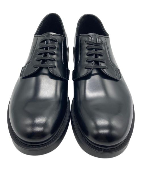 PRADA（プラダ）PRADA (プラダ) ブラッシュドレザー レースアップ シューズ ブラック サイズ:7 1/2の古着・服飾アイテム