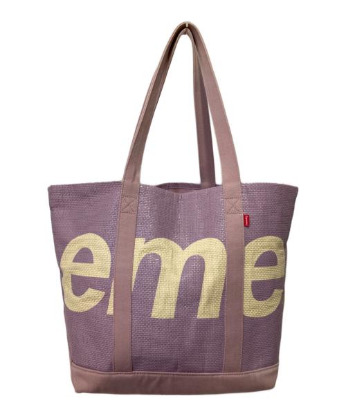 SUPREME（シュプリーム）Supreme (シュプリーム) Raffia tote ピンクの古着・服飾アイテム