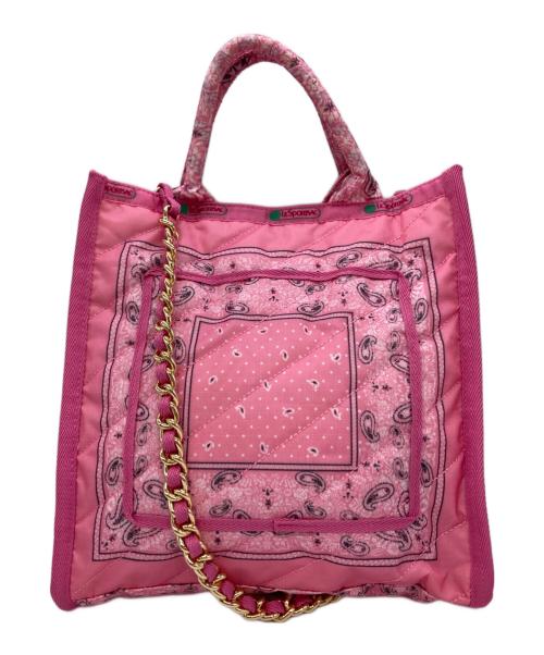 LeSportsac（レスポートサック）LeSportsac (レスポートサック) バンダナハンドバッグ ピンクの古着・服飾アイテム