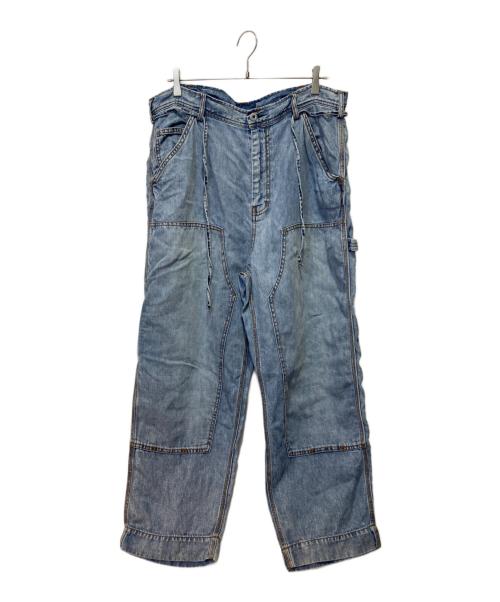 CAHLUMN（カウラム）CAHLUMN (カウラム) Linen Denim Painter Pant ブルー サイズ:XLの古着・服飾アイテム