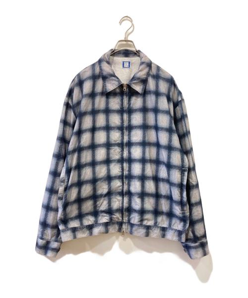 KANDA BIIKI（カンダビイキ）KANDA BIIKI (カンダビイキ) FLANNEL ZIP JACKET ブルー×ホワイト サイズ:3の古着・服飾アイテム