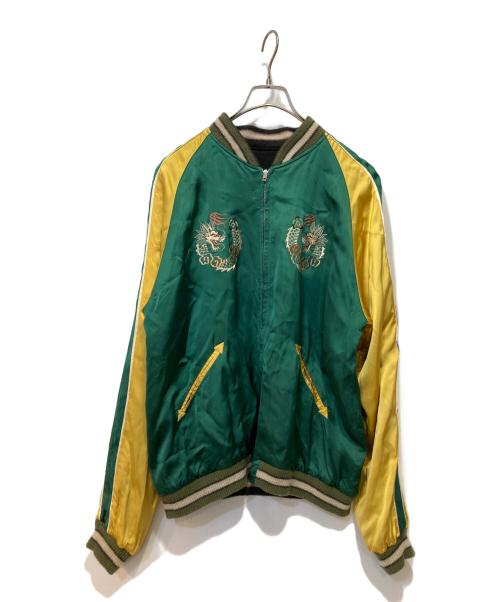 TAILOR TOYO（テーラー東洋）TAILOR TOYO (テーラー東洋) 1950s Style Acetate Souvenir Jacket グリーン×ブラック サイズ:特々大の古着・服飾アイテム