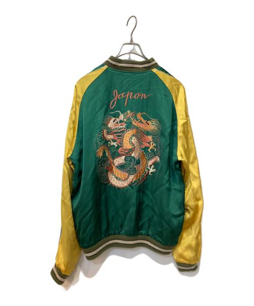 TAILOR TOYO（テーラー東洋）TAILOR TOYO (テーラー東洋) 1950s Style Acetate Souvenir Jacket グリーン×ブラック サイズ:特々大の古着・服飾アイテム