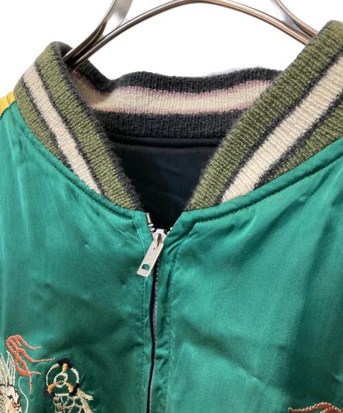 TAILOR TOYO（テーラー東洋）TAILOR TOYO (テーラー東洋) 1950s Style Acetate Souvenir Jacket グリーン×ブラック サイズ:特々大の古着・服飾アイテム